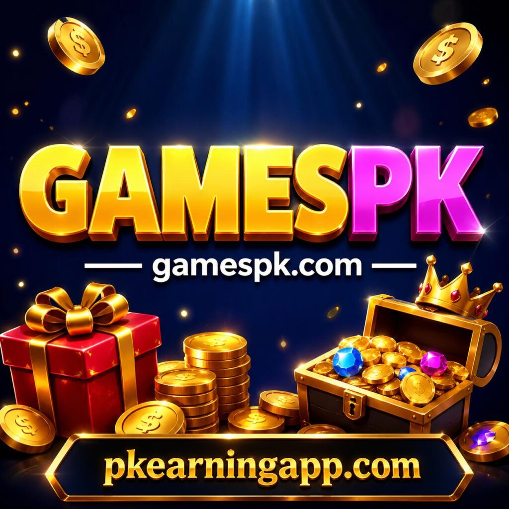 GAMES PK APK latest version interface showing simple gameplay and reward earning features for users in Pakistan