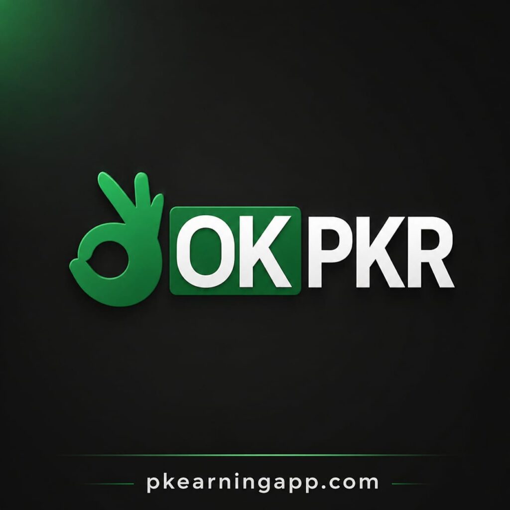 OK PKR APK latest version download screen showing a mobile reward app interface in Pakistan with simple gaming activities and Easypaisa and JazzCash earning options for Android users.
